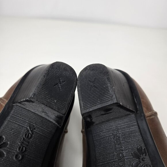 Aetrex Danielle Distressed Leather Monk Strap Heeled Loafers Women's Brown 8.5 - Picture 11 of 11